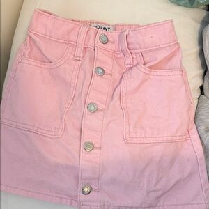 Old Navy Light Pink Button-Front Mini Skirt